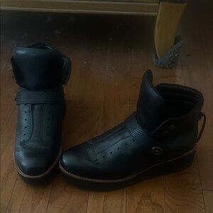 Coach Black Leather Heeled Ankle Boots